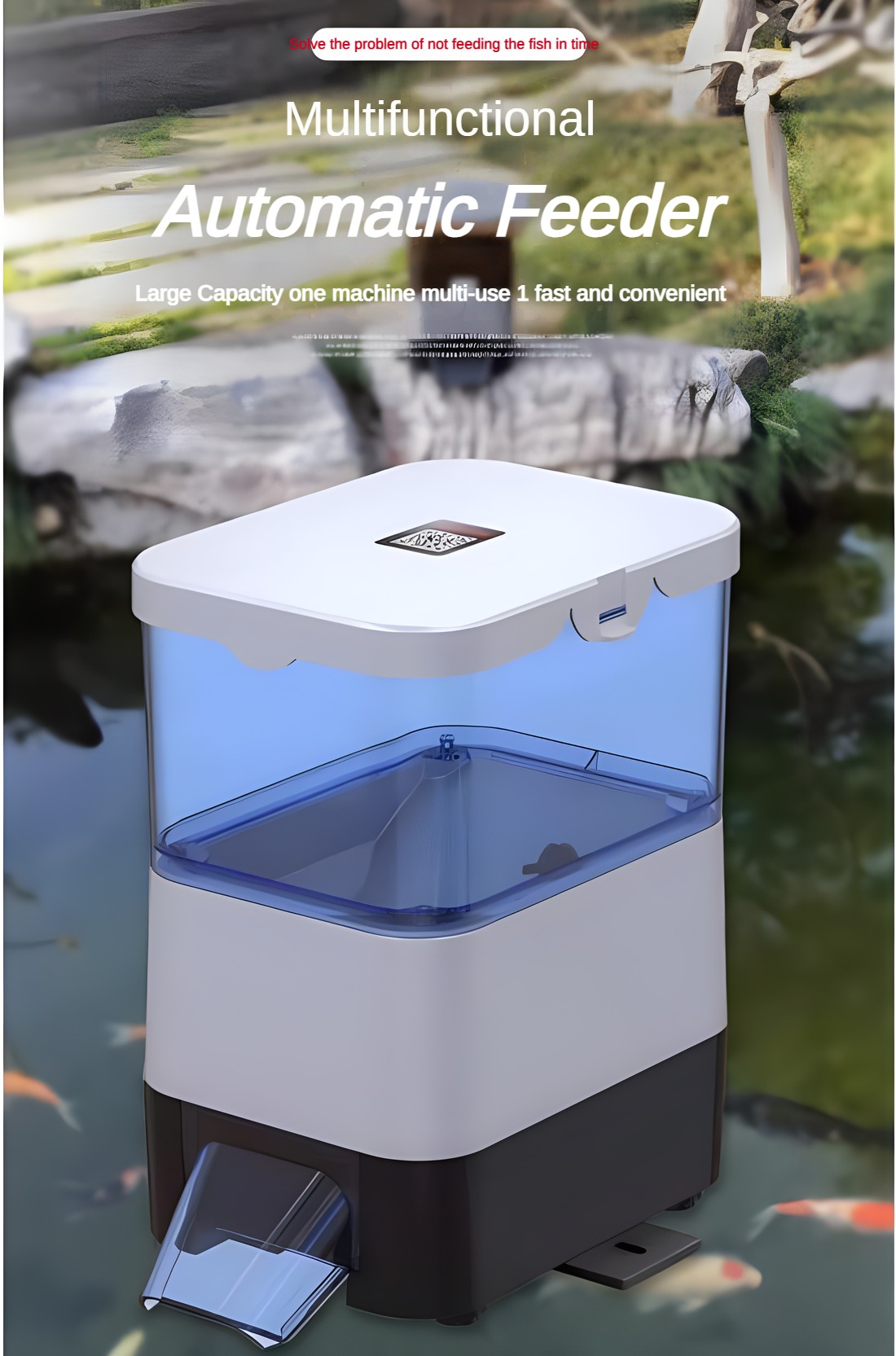 Aquarium Fertilizer - EVNICE Alimentador Automático de Peces Solar,