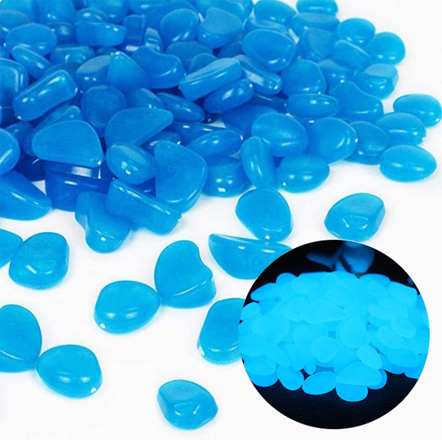 Aquarium Moss - Rocas para pecera, guijarros azules brillantes