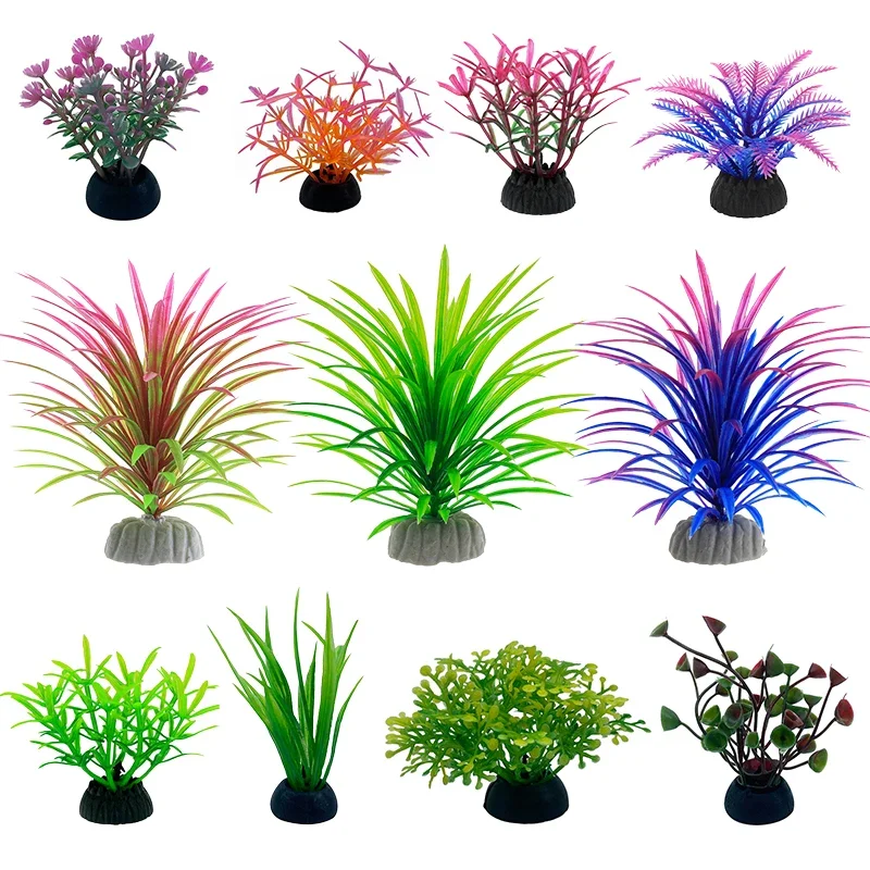 Aquarium Plants Live - Simulación decorativa de acuario de PVC,